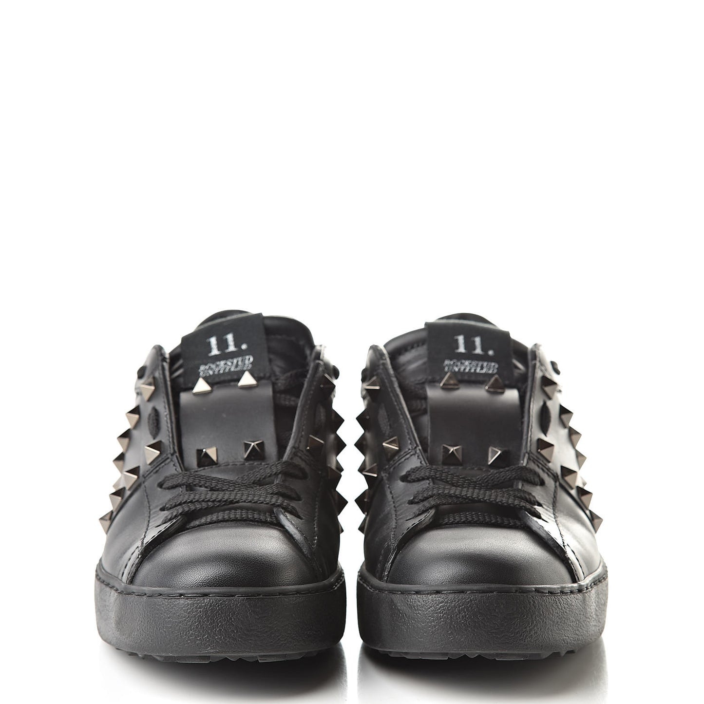 Calfskin Rockstud Untitled Open Sneakers 37 Black