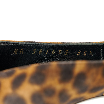Saint Laurent Suede Leopard Printed Anja Pumps 36.5 Natural Coffee 8 of 8