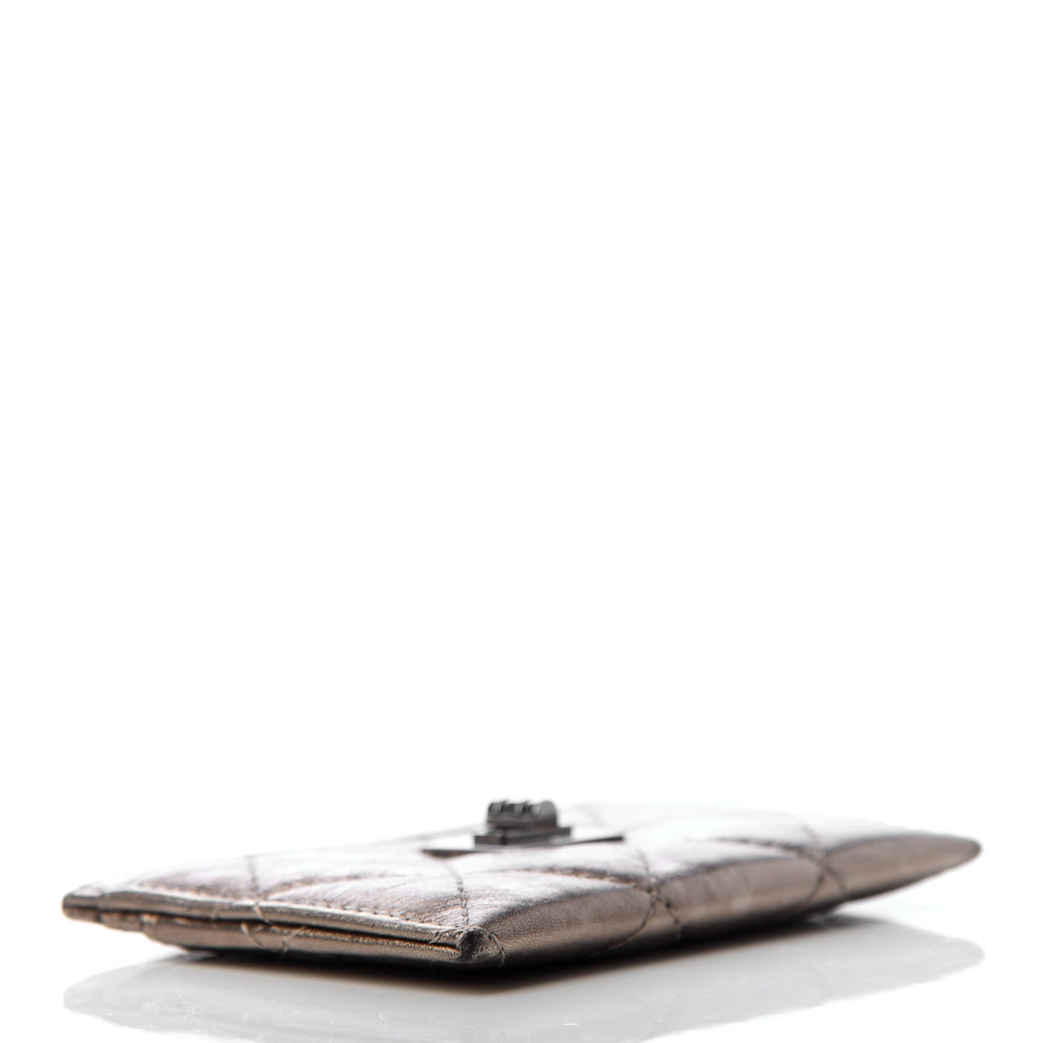 Chanel Metallic Aged Calfskin Quilted Reissue Card Holder Bronze 4 of 11