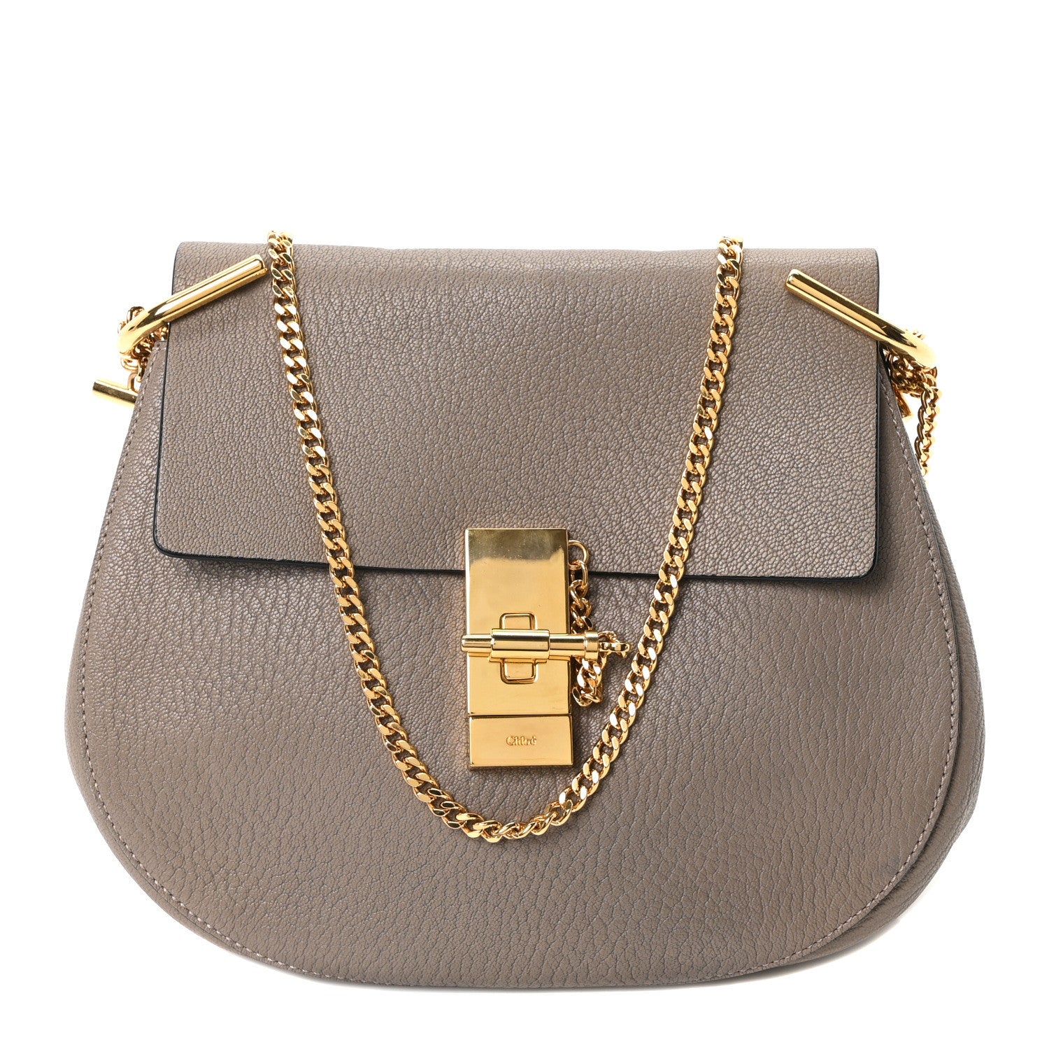 Chloe Grained Lambskin Drew Shoulder Bag Motty Grey 1 of 19