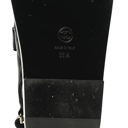 Chanel Grained Calfskin Velcro Dad Sandals 36.5 Black 6 of 10