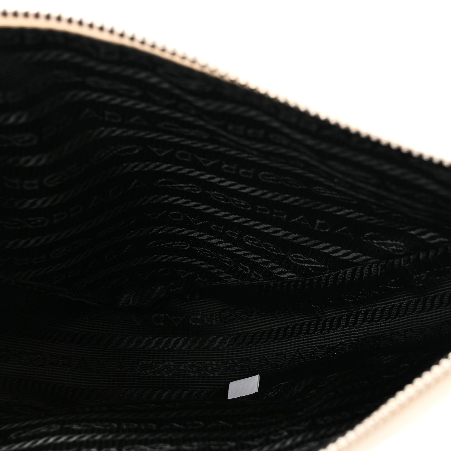 Grace Lux Triangle Logo Embossed Triangle Wristlet Pouch White
