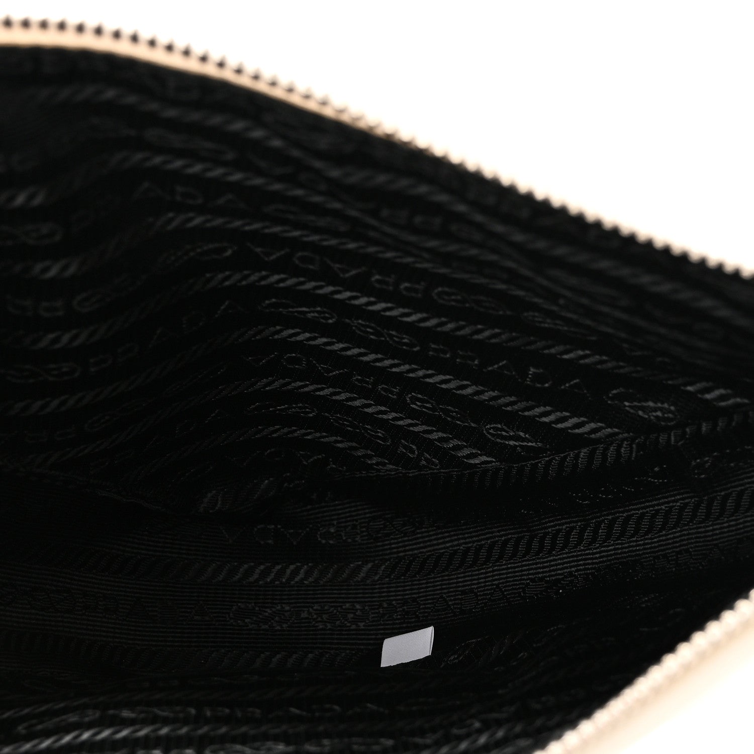 Prada Grace Lux Triangle Logo Embossed Triangle Wristlet Pouch White 4 of 8