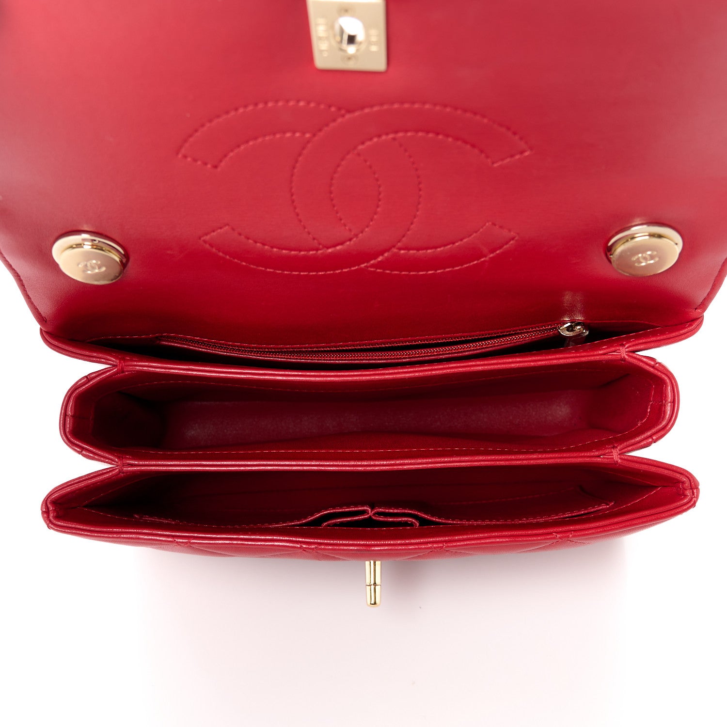 Chanel Lambskin Quilted Small Trendy CC Flap Dual Handle Bag Red 5 of 15