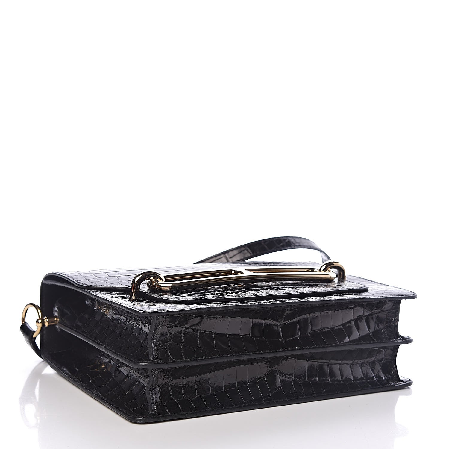 Hermes Shiny Niloticus Crocodile Sac Roulis 23 Black 5 of 15