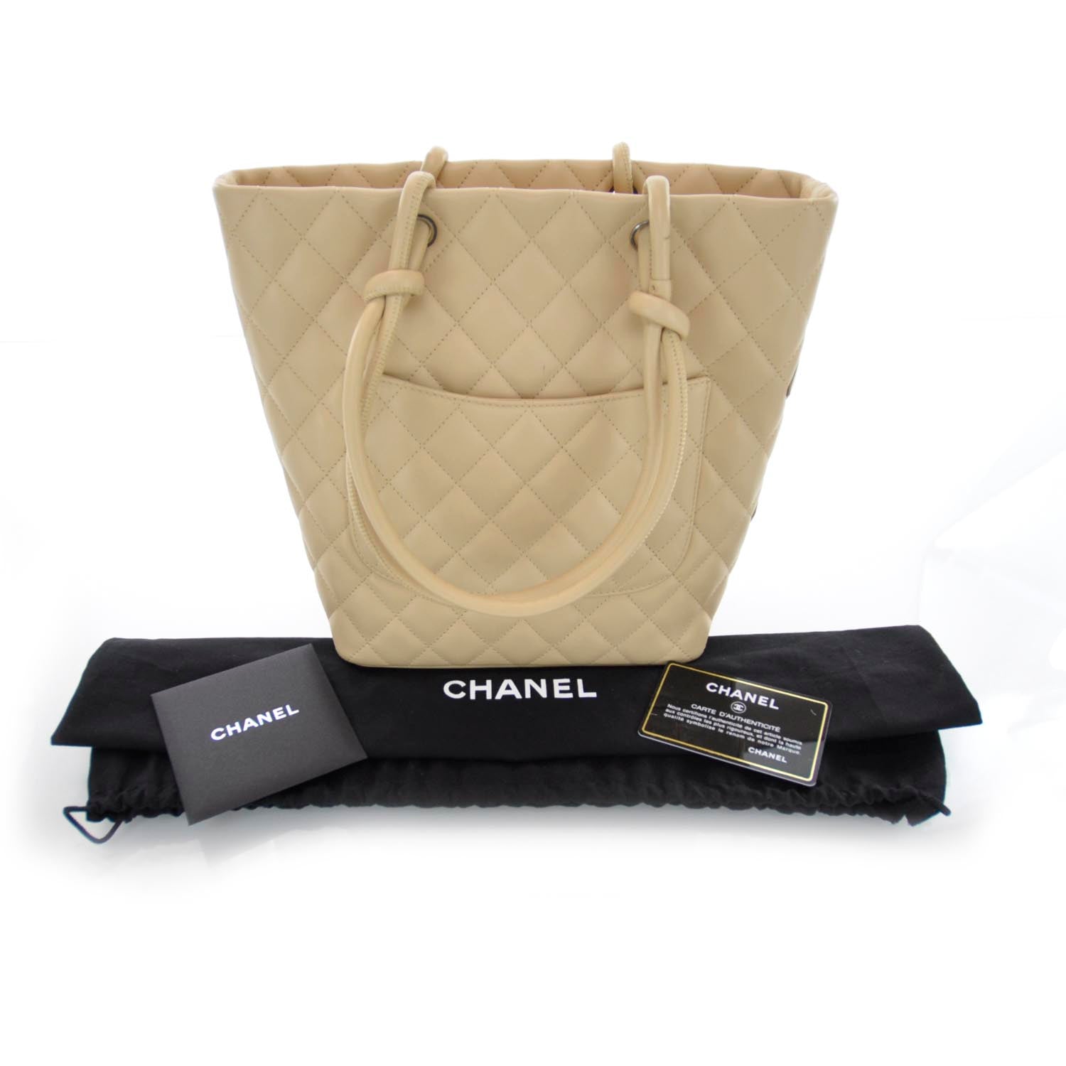 Chanel Calfskin Quilted Medium Cambon Tote Beige 4 of 11