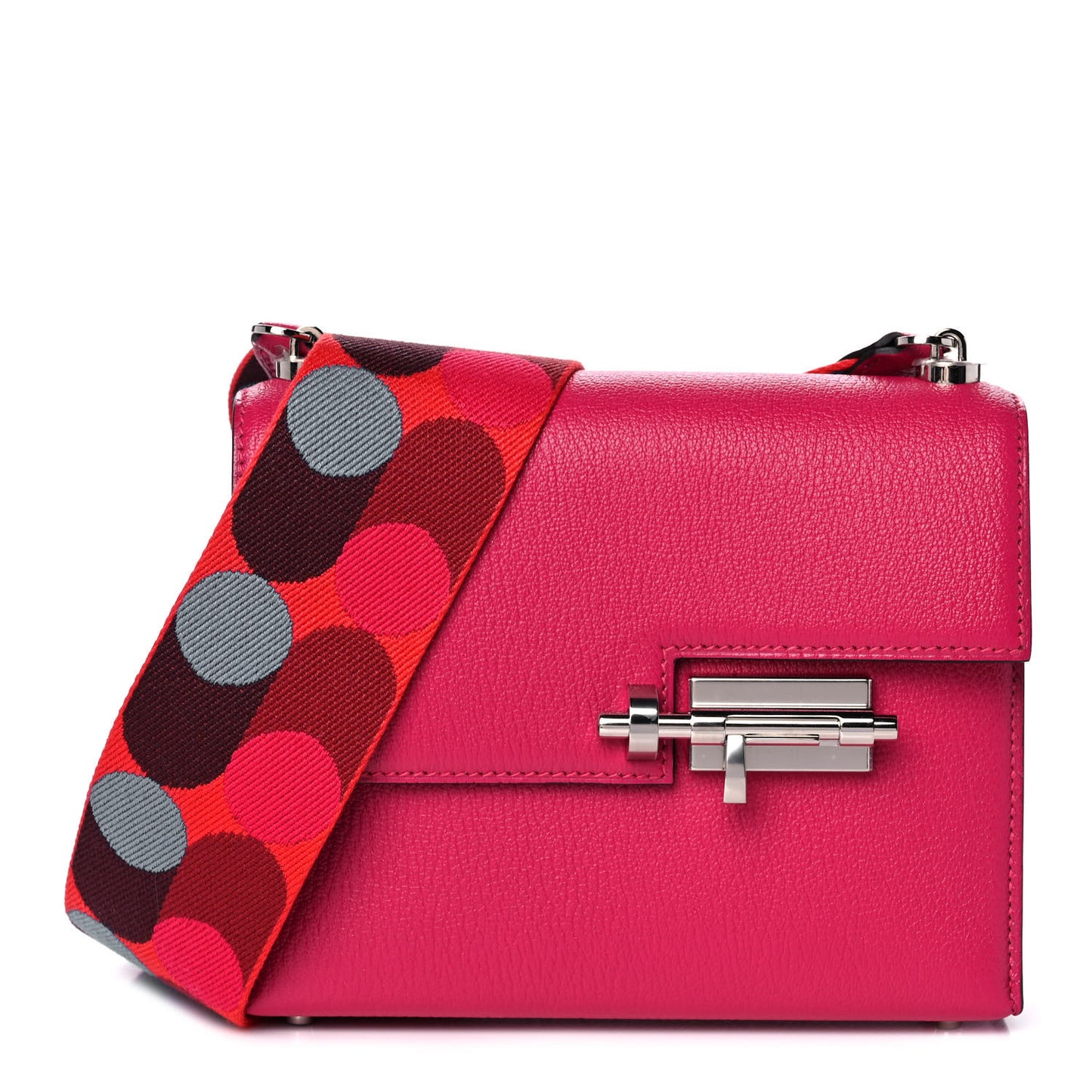 Chevre Mysore Mini Verrou Large Strap Bag Rose Mexico