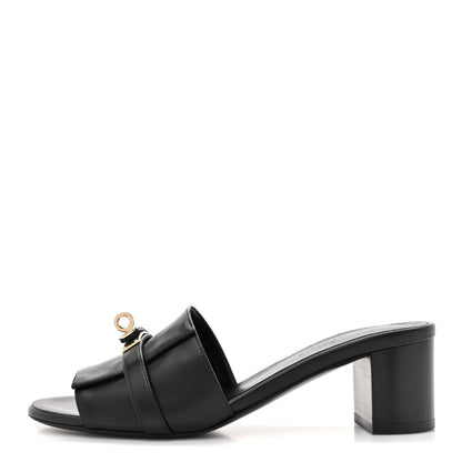 Hermes Calfskin Gigi 50 Sandals 37.5 Black 1 of 11