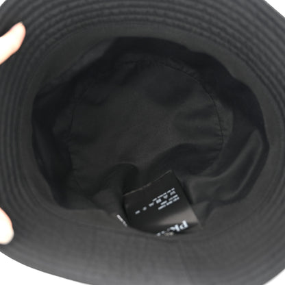 Prada Re-Nylon Metal Triangle Logo Mens Bucket Hat XL Black 6 of 9