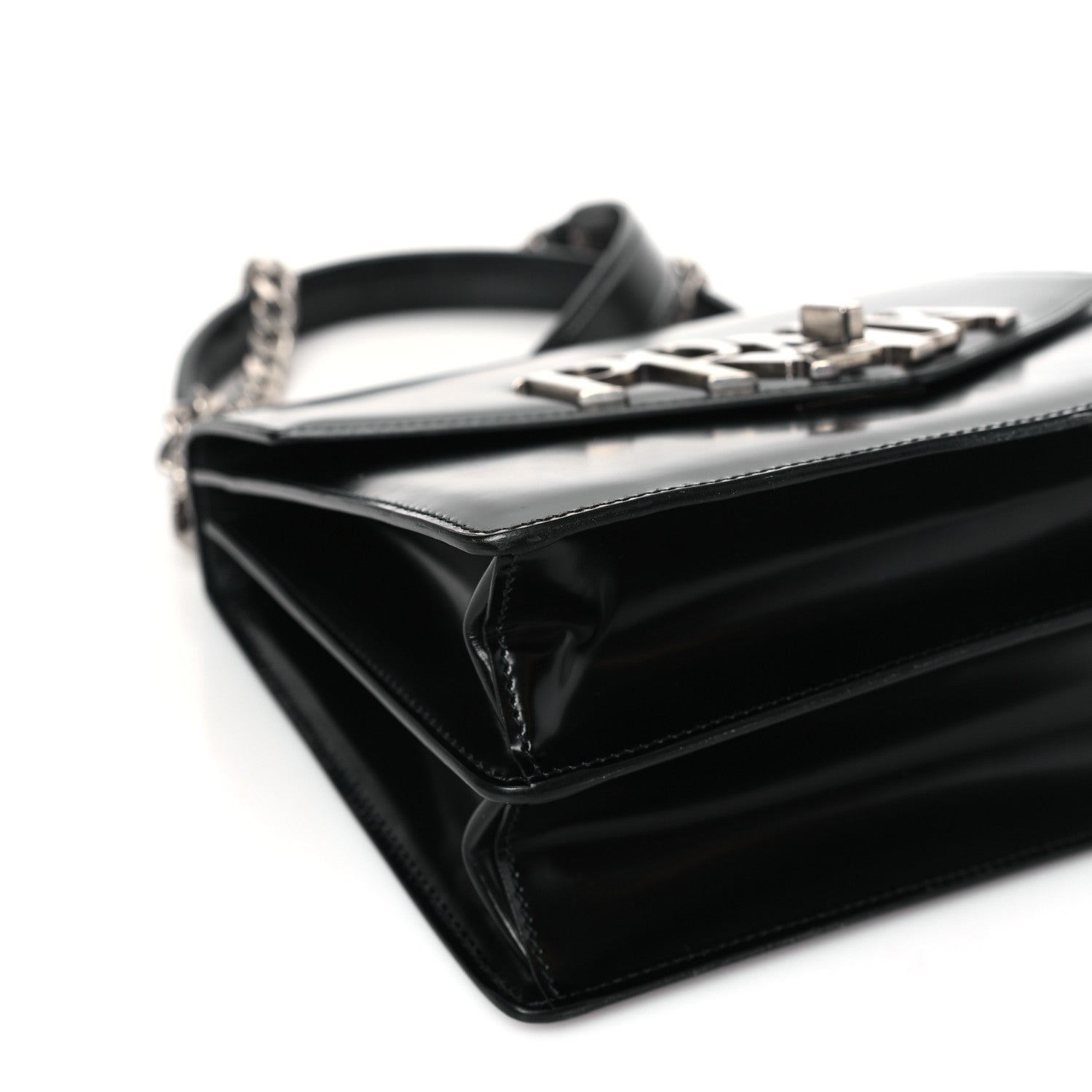 Prada Spazzolato Logo Envelope Top Handle Shoulder Bag Black 7 of 10