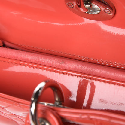 Christian Dior Patent Cannage Large Lady Dior Light Coral 10 of 13