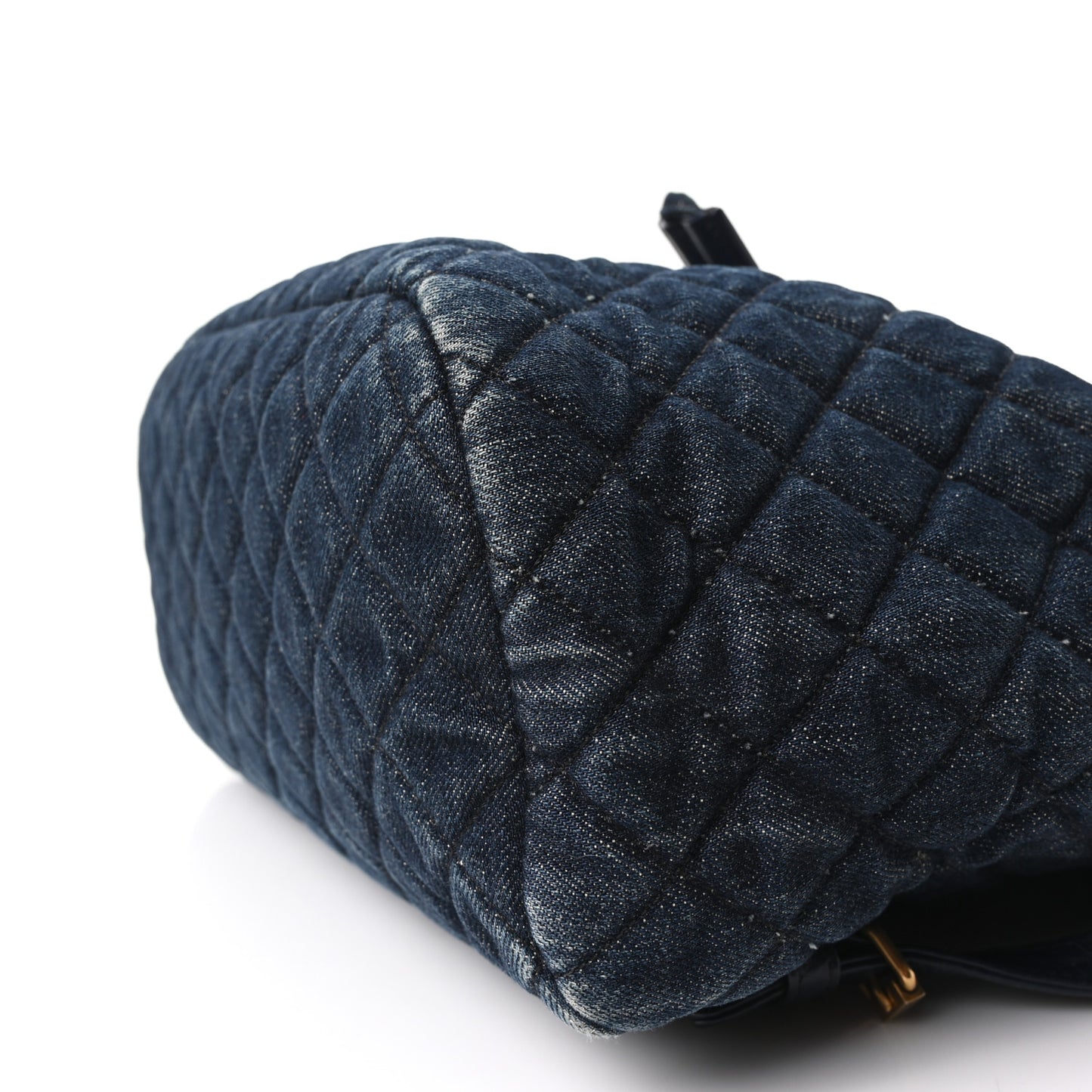 Washed Denim Quilted Large Urban Spirit Backpack Dark Blue