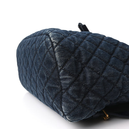 Chanel Washed Denim Quilted Large Urban Spirit Backpack Dark Blue 10 of 10