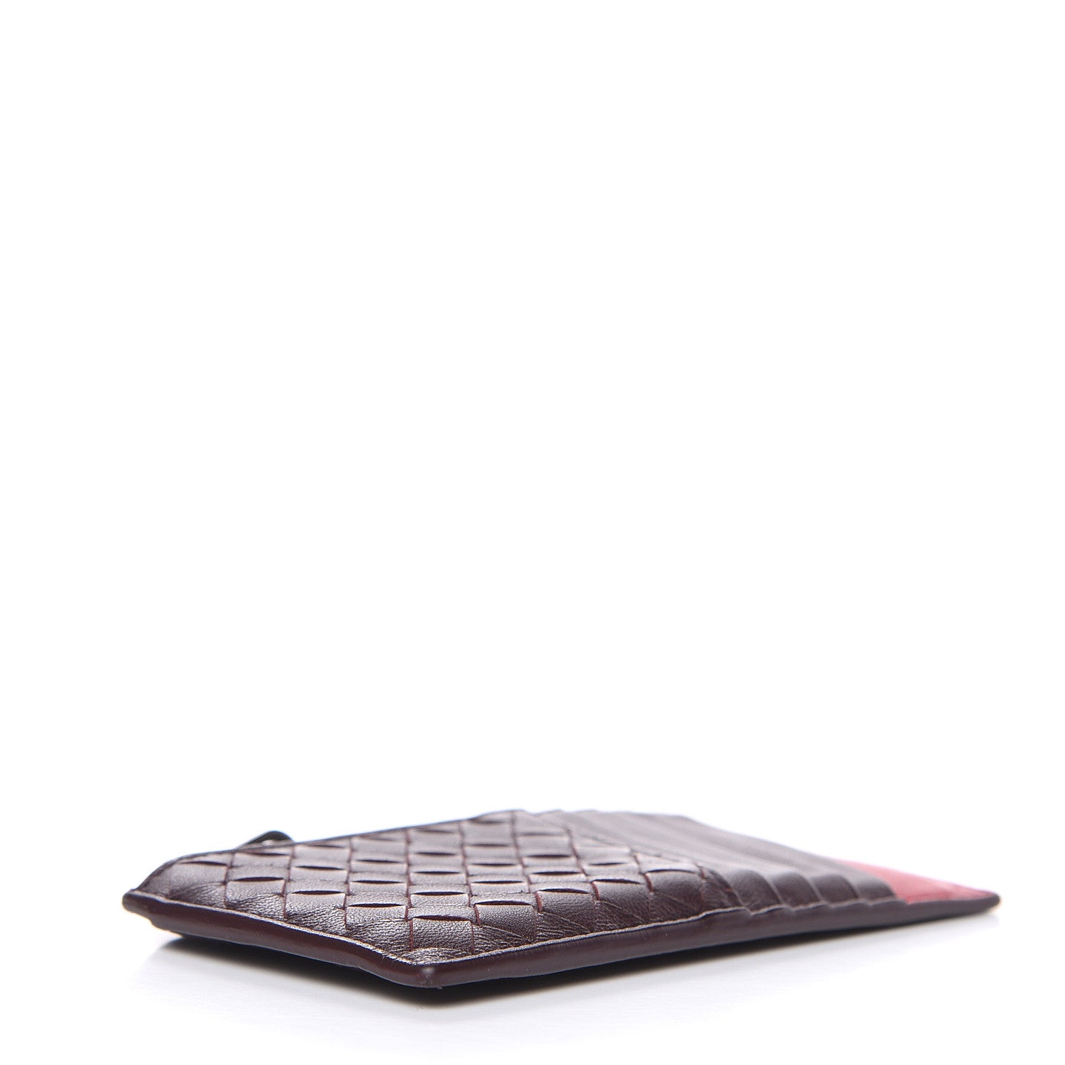 Bottega Veneta Nappa Intrecciato Zip Card Case Dark Barolo China Red 4 of 10
