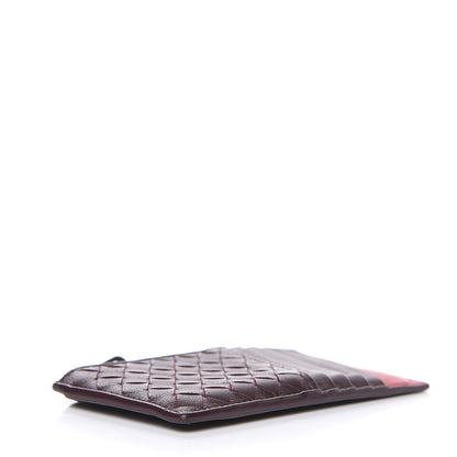 Bottega Veneta Nappa Intrecciato Zip Card Case Dark Barolo China Red 4 of 10