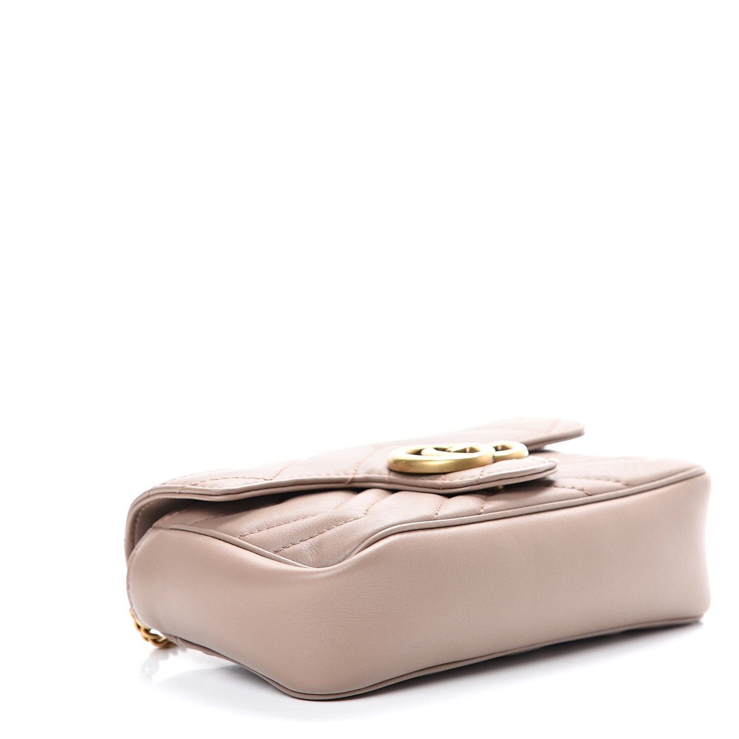 Calfskin Matelasse Super Mini GG Marmont Shoulder Bag Porcelain Rose