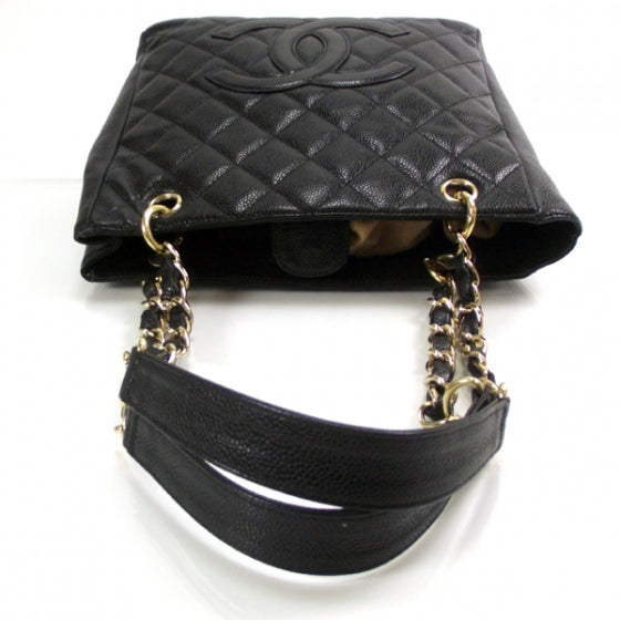 Caviar Petit Shopping Tote PST Black
