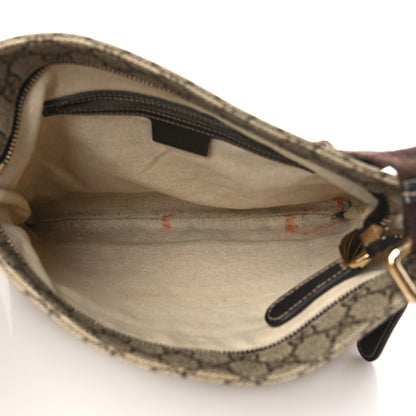 Gucci GG Supreme Monogram Selleria Calfskin Small Flat Side Zip Messenger Bag Beige Ebony Cocoa Dark Chocolate 5 of 11