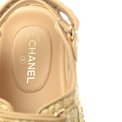 Chanel Braided Fabric Velcro Dad Sandals 35 Beige 9 of 11