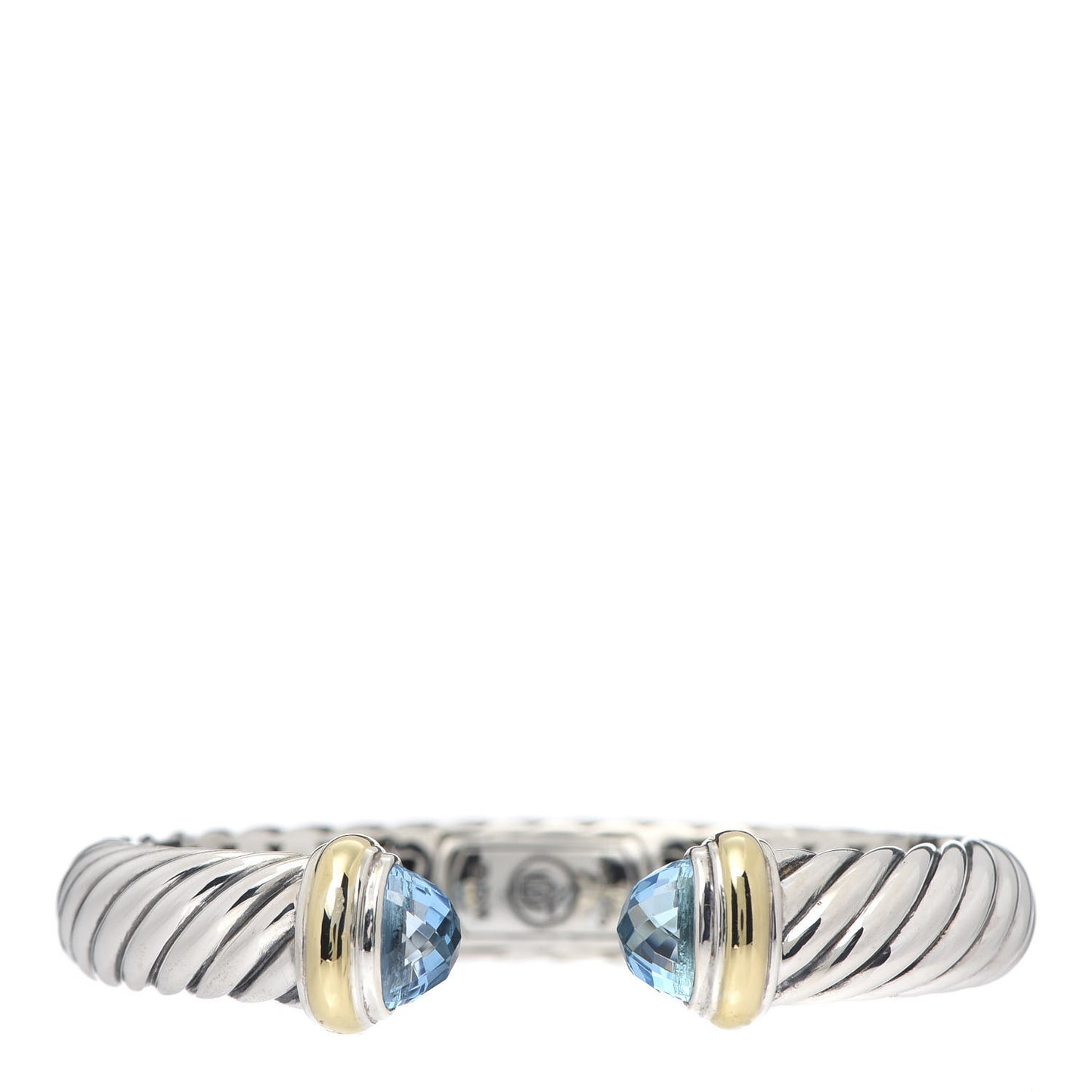Sterling Silver 18K Yellow Gold Blue Topaz 10mm Waverly Bracelet