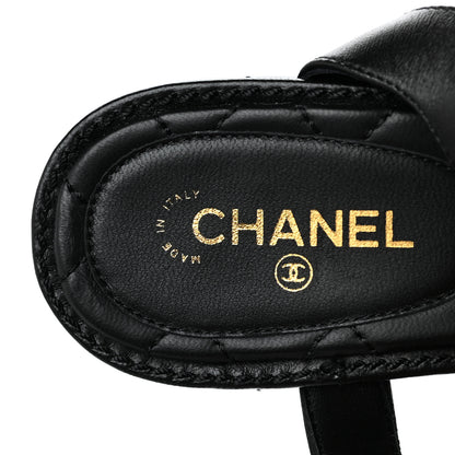 Chanel Goatskin Fantasy CC Crystal Thong Sandals 36 Black 7 of 8