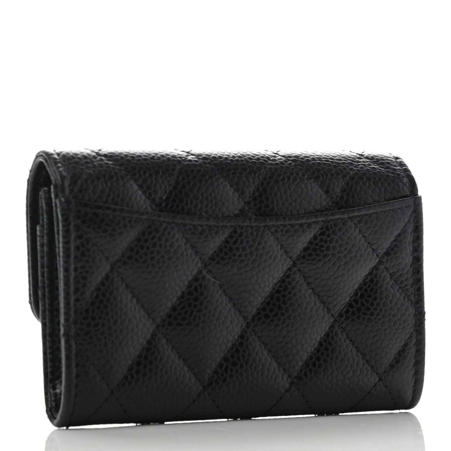Chanel Caviar Quilted Flap Card Holder Wallet Black 3 of 8