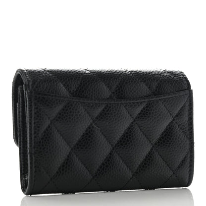 Chanel Caviar Quilted Flap Card Holder Wallet Black 3 of 8