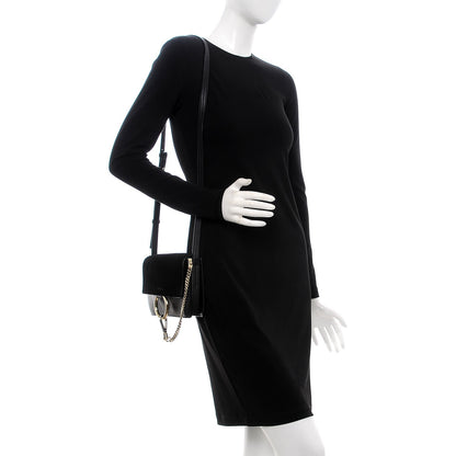 Chloe Suede Calfskin Small Faye Shoulder Bag Black 2 of 7