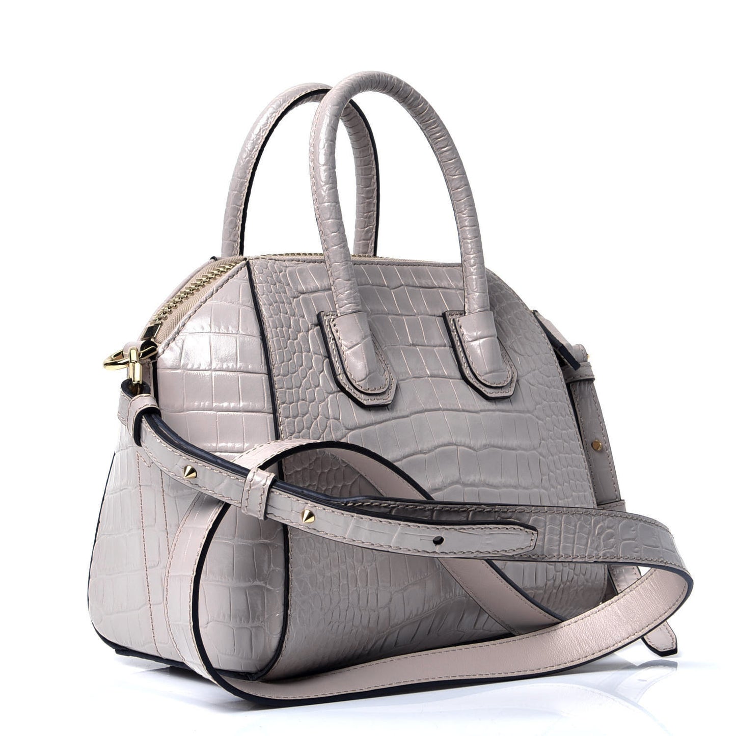 Calfskin Crocodile Embossed Mini Antigona Dune