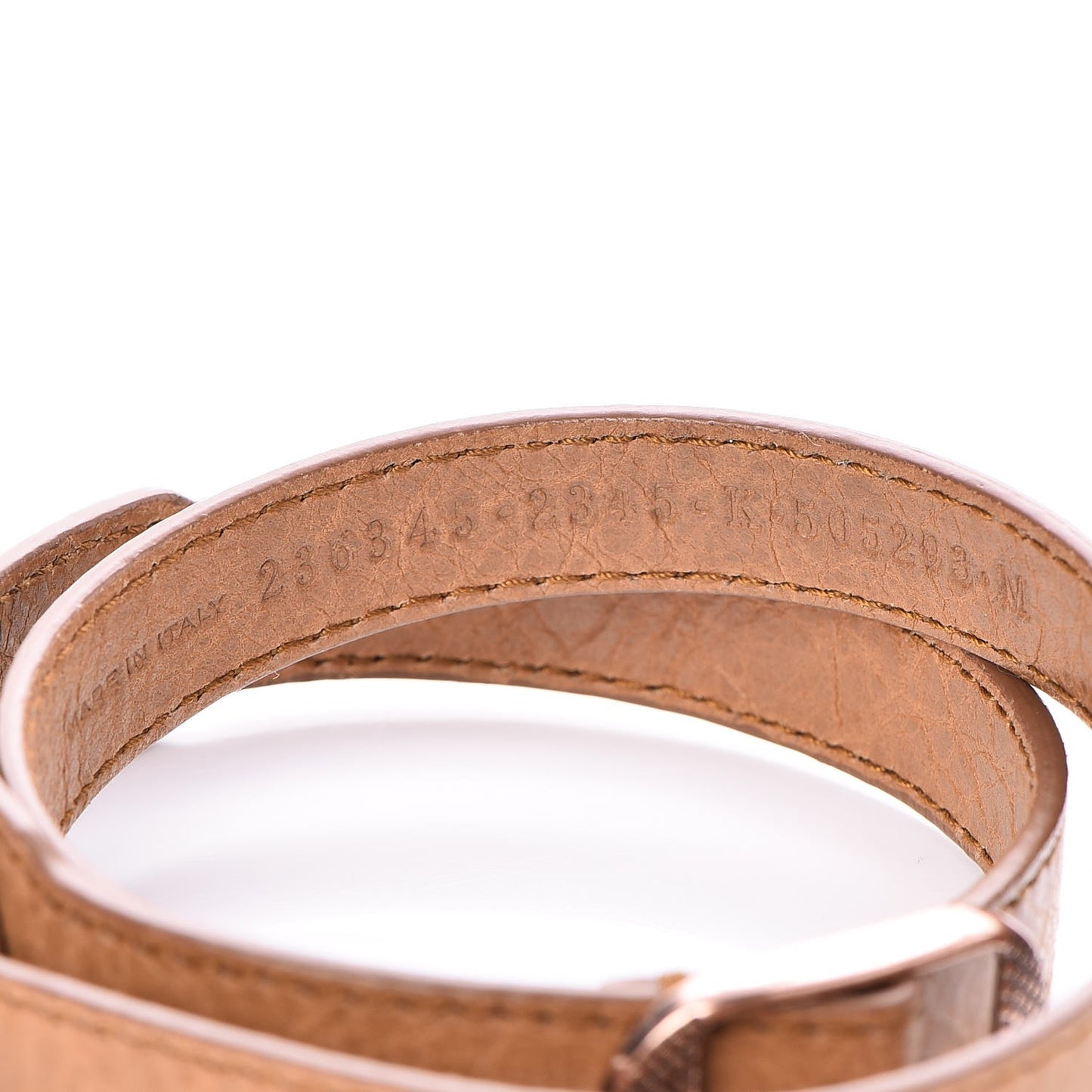 Agneau Giant Rose Gold Hardware Triple Tour M Bracelet Cumin