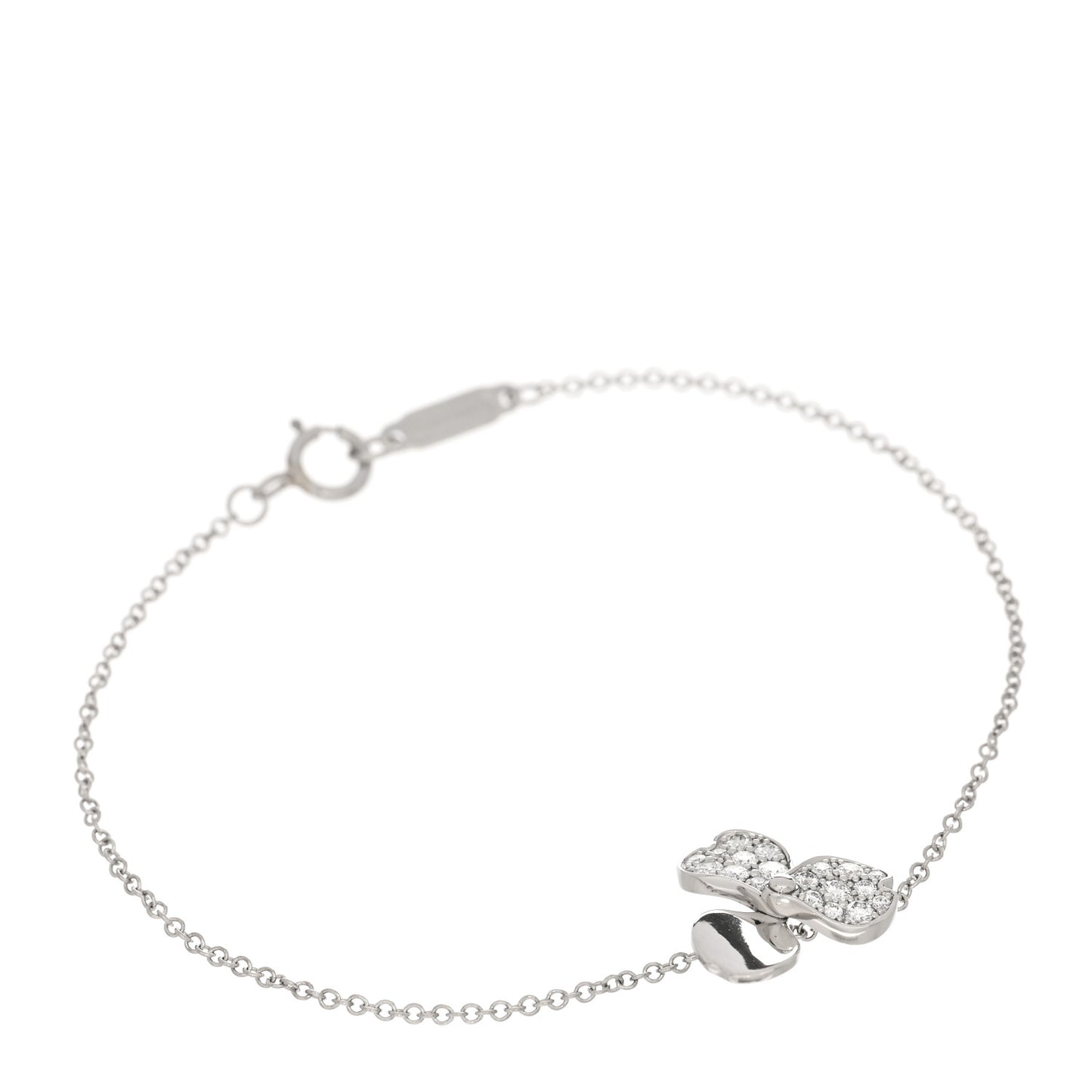 Platinum Diamond Paper Flowers Bracelet