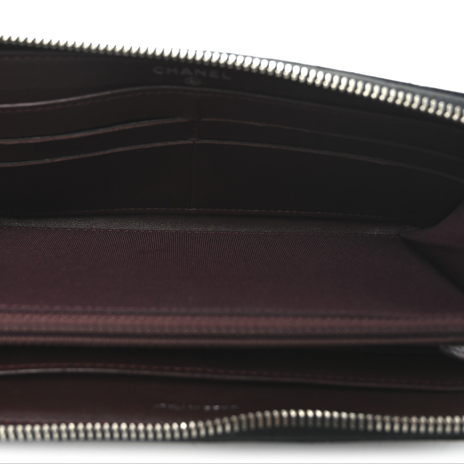 Chanel Lambskin Quilted Large Gusset Zip Around Wallet Black 5 of 8