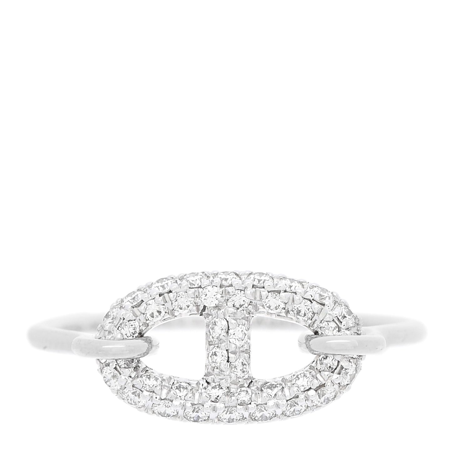18K White Gold Diamond Farandole Ring 54 6.75