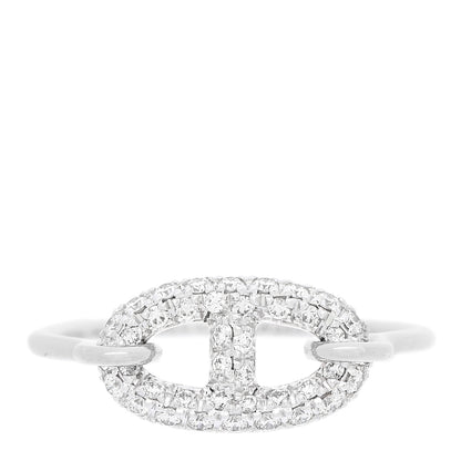 Hermes 18K White Gold Diamond Farandole Ring 54 6.75 1 of 7