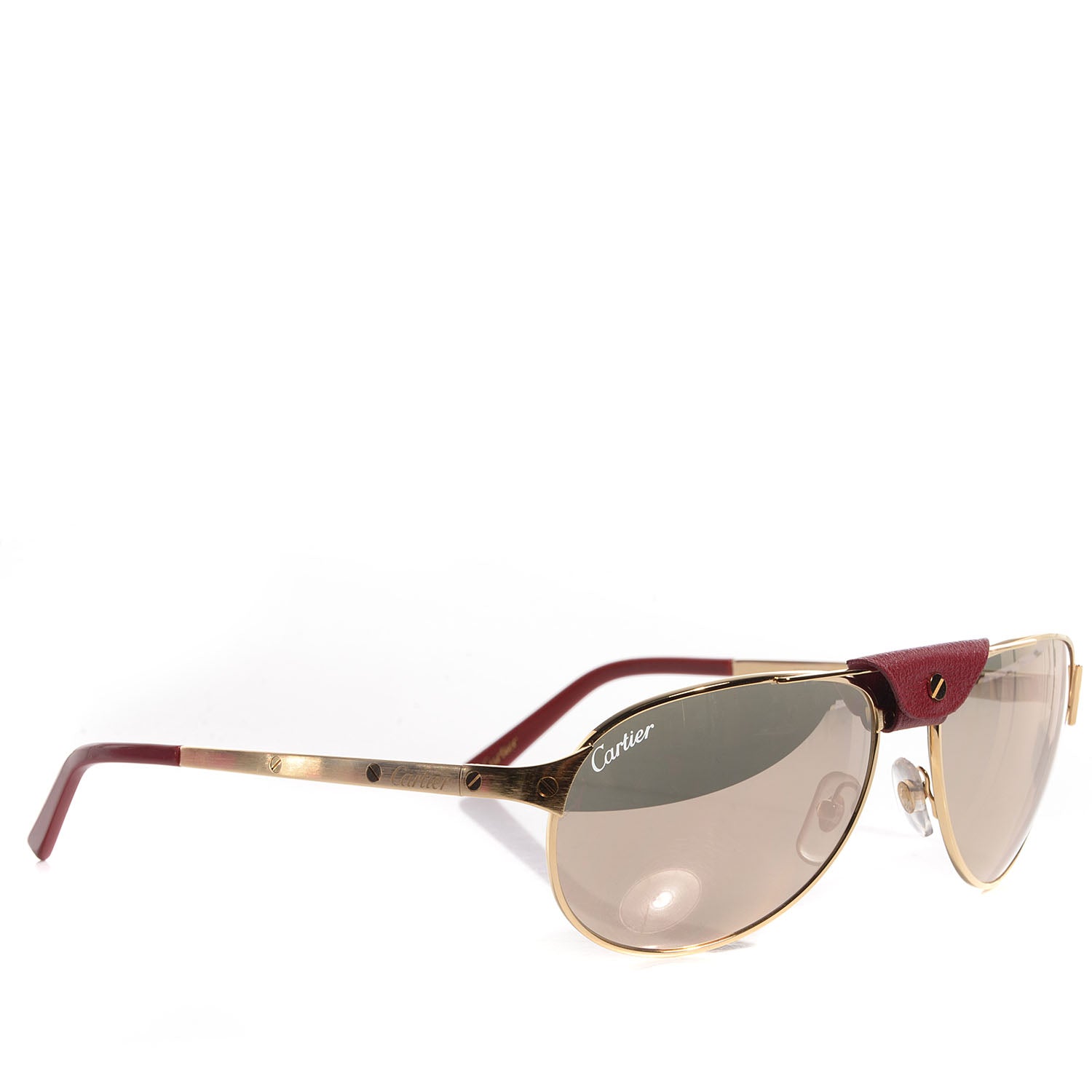Cartier Santos Dumont Rimmed Aviator Sunglasses Gold 3 of 5