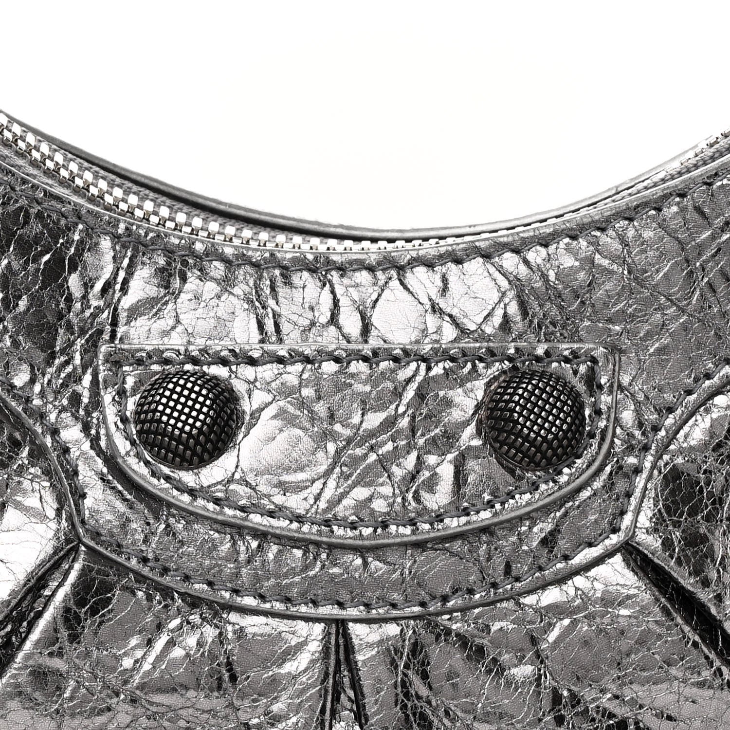 Balenciaga Metallic Agneau Arena Le Cagole Shoulder Bag XS Silver 10 of 12