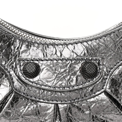 Balenciaga Metallic Agneau Arena Le Cagole Shoulder Bag XS Silver 10 of 12