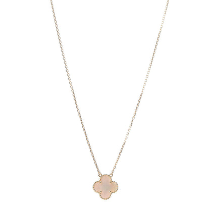 Van Cleef & Arpels 18K Yellow Gold Mother of Pearl Vintage Alhambra Pendant Necklace 1 of 7