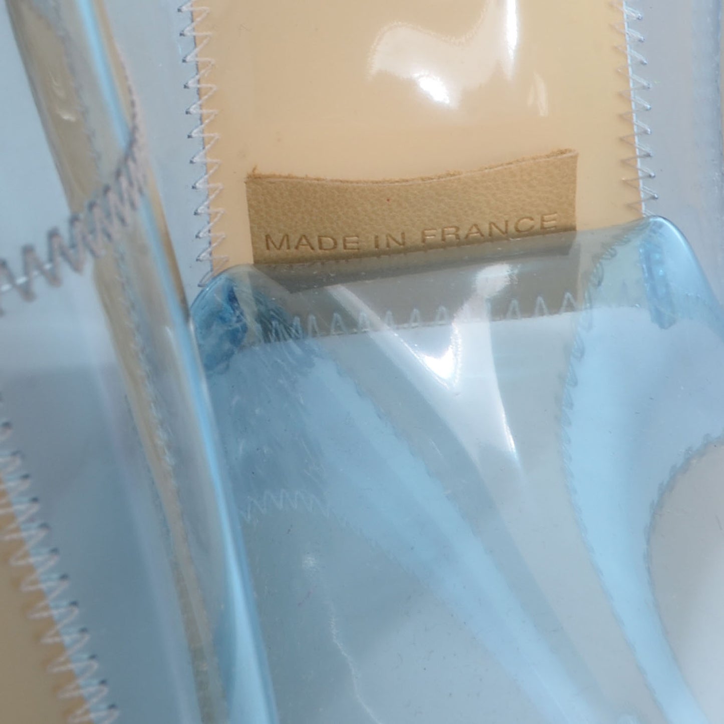 Vinyl Naked Patchwork Medium Flap Blue Beige