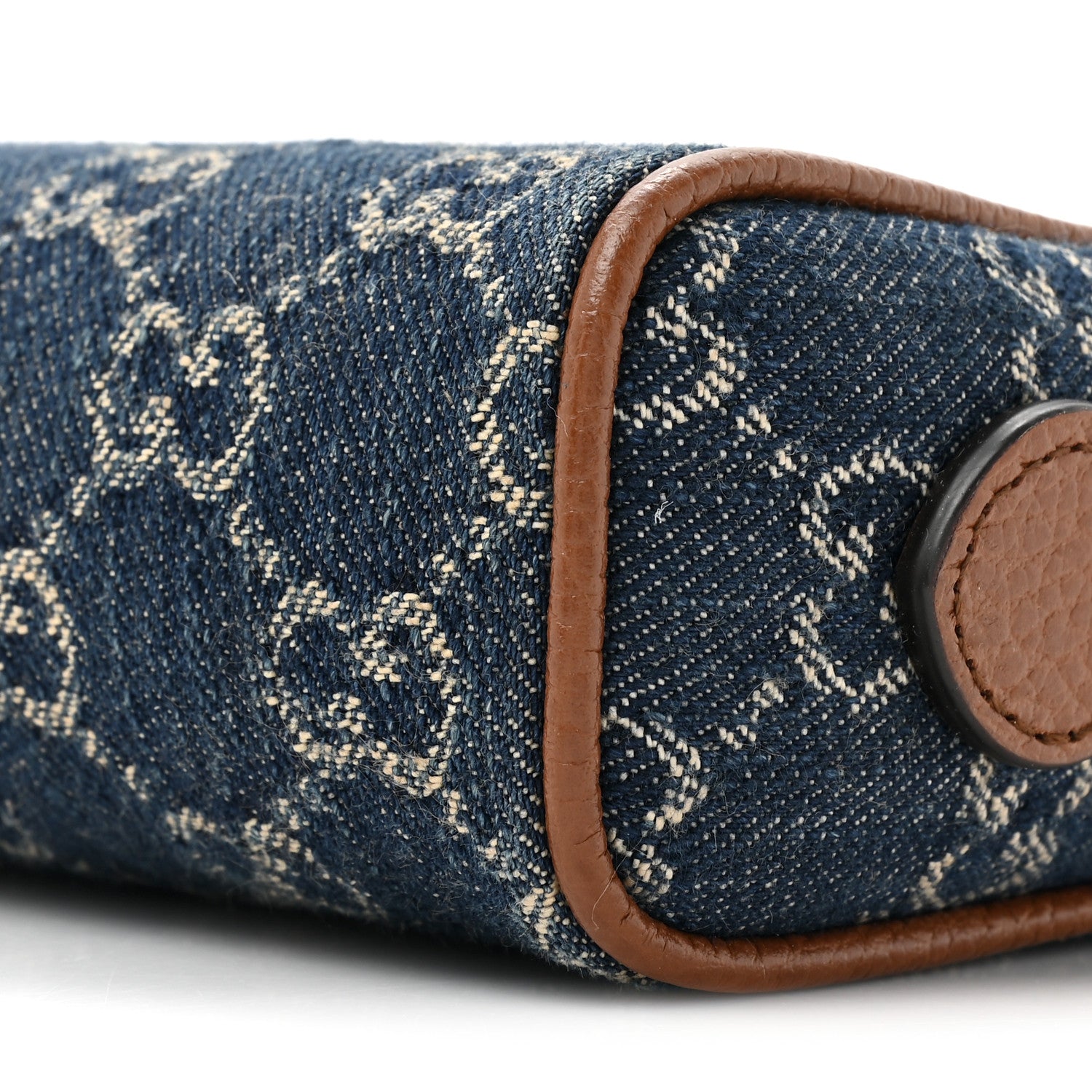 Gucci New Denim GG Monogram Dollar Calfskin Mini Ophidia Shoulder Bag Blue Tea Cuir Epilog 9 of 15