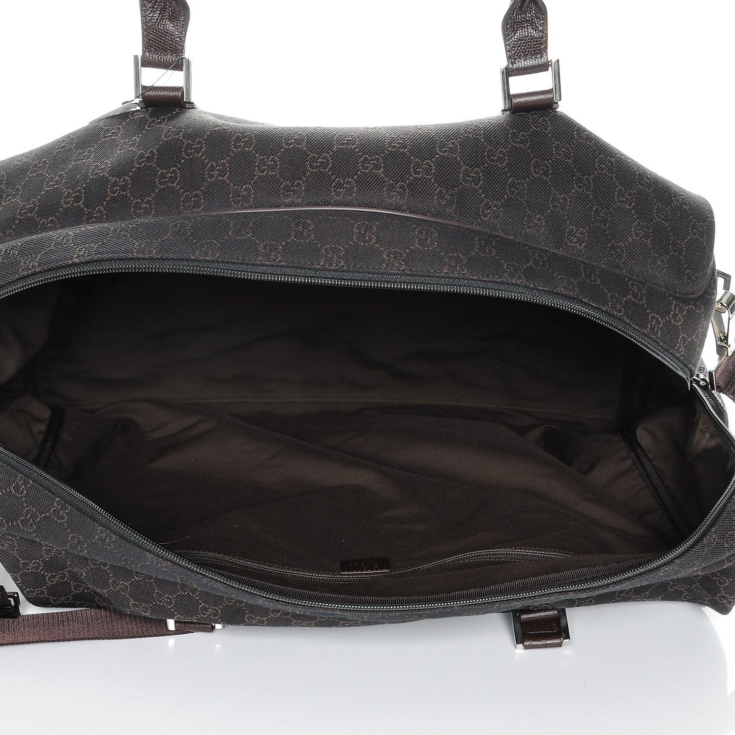 Denim Monogram Large Carry On Duffle Dark Brown
