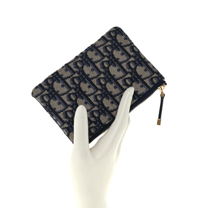 Christian Dior Oblique Zipped Card Holder Blue 2 of 9