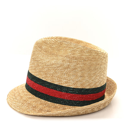 Gucci Abaca Straw Web Fedora Hat XL 4 of 9