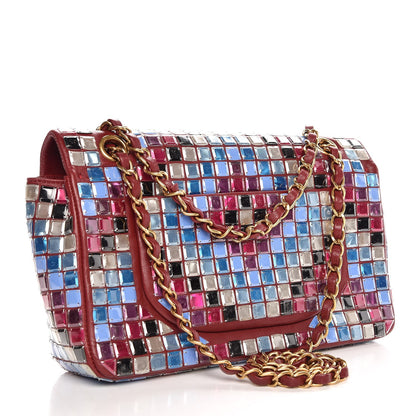 Chanel Lambskin Mosaic Medium Flap Red Multicolor 4 of 8
