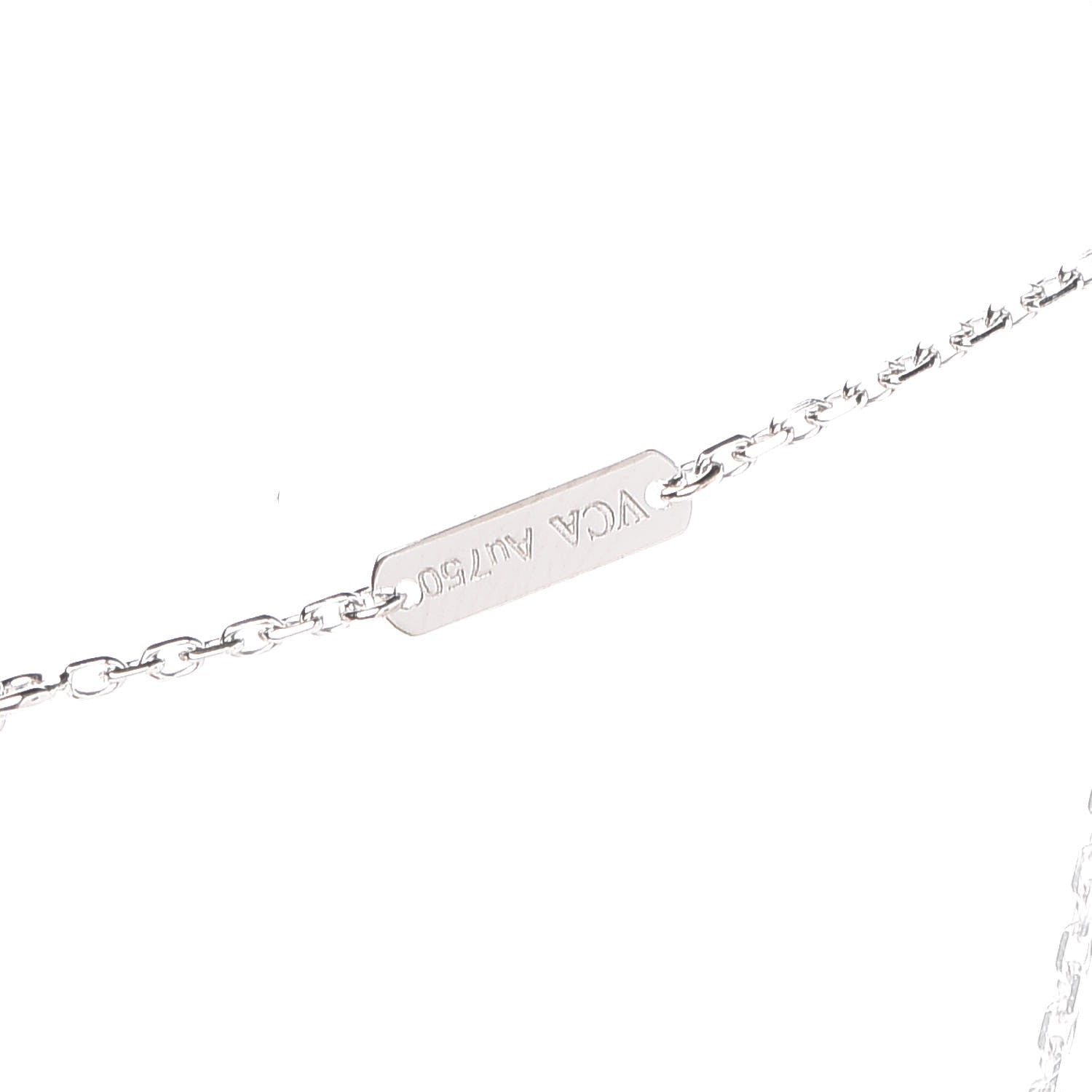 Van Cleef & Arpels 18K White Gold Mother of Pearl Vintage Alhambra Pendant Necklace 7 of 8