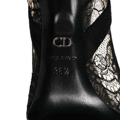 Christian Dior Lace Suede Lingerie Pumps 36.5 Black 6 of 8
