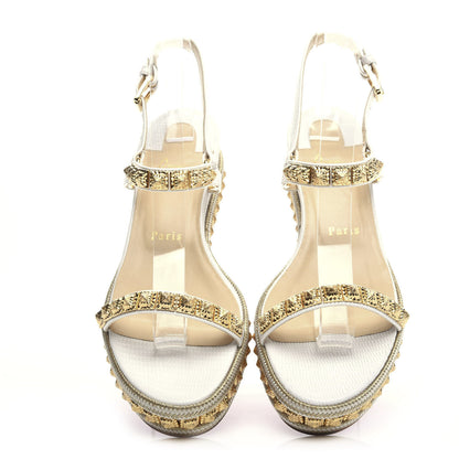 Christian Louboutin Calfskin Zarli Pyraclou 60 Platform Sandals 39 White 4 of 9
