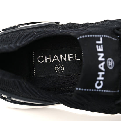 Chanel Fabric Logo Sneakers 38.5 Black 6 of 7