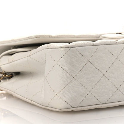 Chanel Caviar Quilted Medium Double Flap White 9 of 13