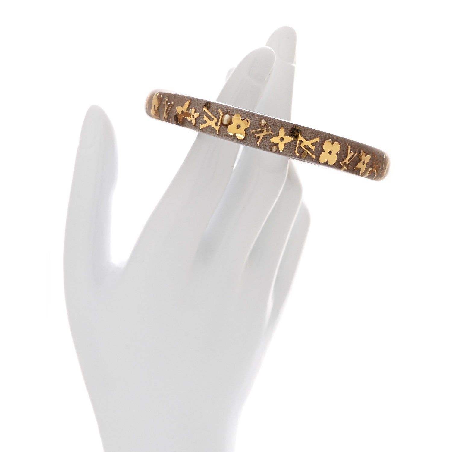 Louis Vuitton Resin Swarovski Medium Inclusion Bracelet PM Mocha 2 of 3